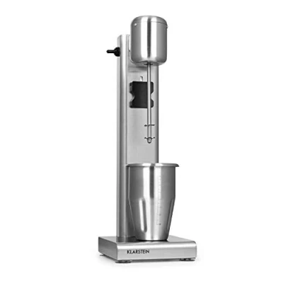 Image of Klarstein Kraftpaket Pro Drink Mixer 80 Watts, 1 Litre, 2 Stages, 20000 RPM, Stainless Steel Shaker, Milk &amp; Protein Shake, Beverage Mixer, Cocktail, Bar Gastronomy, Professional, Silver