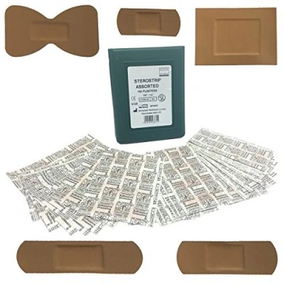 Image of Steroplast STEROSTRIP PREMIUM QUALITY WASHPROOF STERILE HYPO ALLERGENIC FIRST AID 100 ASSORTED PLASTERS WITH PLASTIC CASE