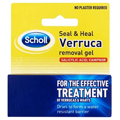 Image of Scholl Seal &amp; Heal Verruca Removal Gel, 10ml Salicylic Acid Camphor Treatment for Verrucas, Corns, Warts, Calluses, No Plaster Required