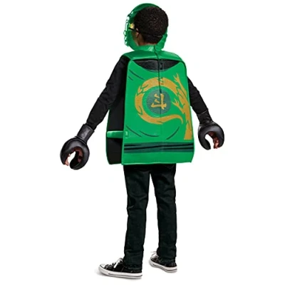 Image of DISGUISE 100369 Ninja Official 3 Piece Lloyd Ninjago Costume for Kids Includes Mask and Gloves, Green, One Size