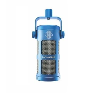 Image of SONTRONICS PODCAST Professional Dynamic Mic for Podcast, Broadcast, Streaming, Gaming &amp; VC XLR Connection, No phantom Power Required Lifetime Microphone Warranty Designed Built in UK Blue