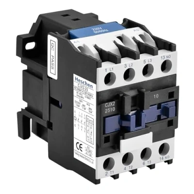 Image of Heschen AC Contactor, CJX2 2510, 220V 50/60Hz Coil, 3P, 3 Pole, Normally Open, Ie 25A, Ue 380V