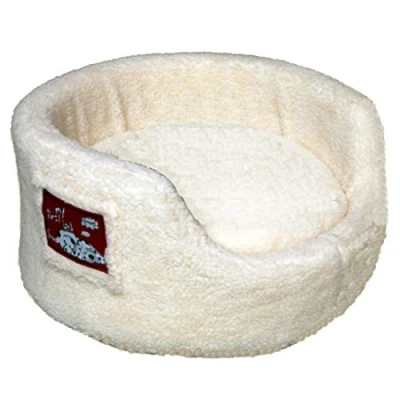 Image of Danish Design My First Bed Sherpa Fleece Removable Comfort Ring Waterproof Liner Puppy Bed, Cream