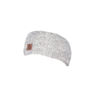 Image of Pachamama Women Wool/Mohair Ear Warmer Headband Fleece Lined Handknitted Flecked Knit One Size Handmade Fair Trade (Oatmeal)
