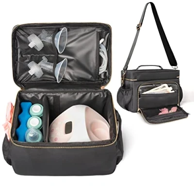 Image of Bag Pump Storage Compatible with Spectra S1 S2 Gold, Breast Carrying Case,EliteMom Tote cooler &amp; Strap