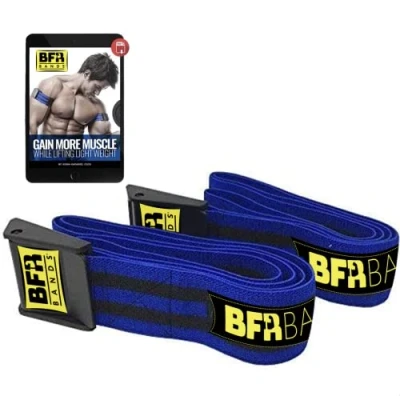 Image of BFR Bands PRO Blood Flow Restriction for Arms, Legs &amp; Glutes Occlusion Training, Help Gain Muscle Without Heavy Weight Lifting, Quick Release Strong Elastic Strap Men Women