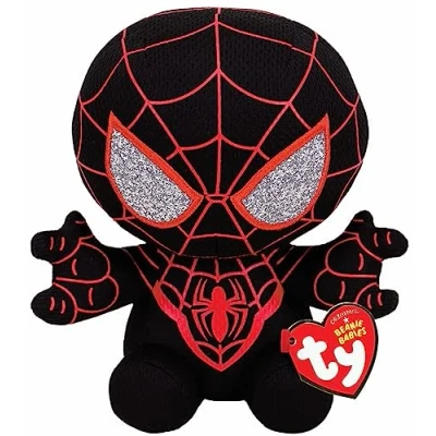 Image of TY Marvel Avengers Miles Morales, Licensed Squishy Beanie Baby Soft Plush Toys, Collectible Cuddly Stuffed Teddy