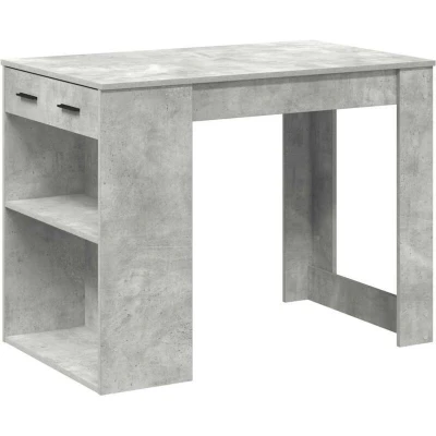 Image of vidaXL Desk with Drawer and Shelf Concrete Grey 102x62x77.5 cm Engineered Wood