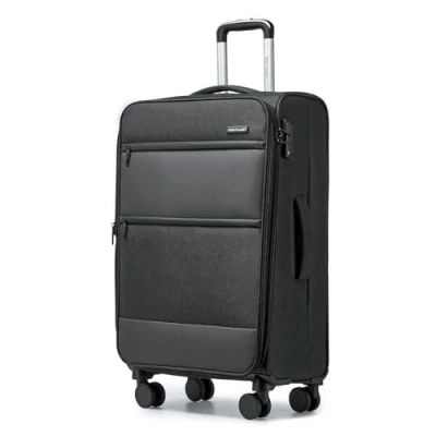 Image of British Traveller Suitcase Lightweight Cabin Durable Carry On Hand Luggage 4 Wheels