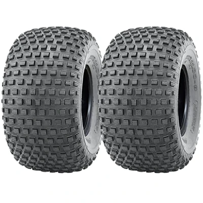 Image of 22x11.00 8 Knobby ATV Tyres Quad 4ply Wanda P323 E Marked Road Legal (Set of 2)