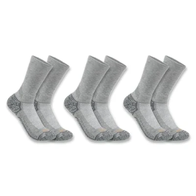 Image of Carhartt Men&#039;s Force Midweight Crew Sock 3 Pairs, Charcoal, L
