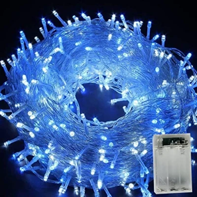 Image of HULX Leds Christmas Lights, 10m 80LED LED string Lights fairy Twinkle Tree Battery for Indoor Outdoor (Blue)