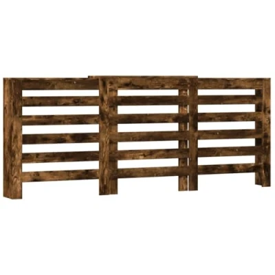 Image of ** vidaXL Radiator Cover Heater Shelf Smoked Oak Engineered Wood, Modern Slatted Design, Living Room Decor, 156/205 x 21.5 83.5 cm