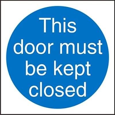 Image of Seco This Door Must Be Kept Closed Sign, 200mm x Self Adhesive Vinyl