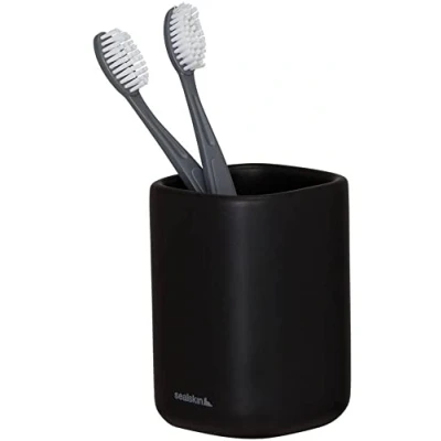 Image of Sealskin Mind Toothbrush tumbler freestanding Black,B x H T: 75 111 mm