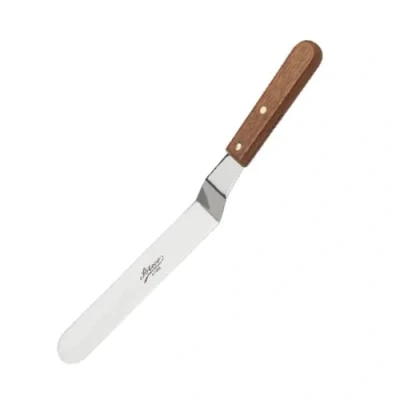 Image of Ateco Offset Spatula with 9.75 Inch Stainless Steel Blade, Wood Handle, Silver