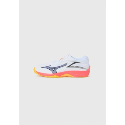 Image of Mizuno THUNDER BLADE Z Volleyball Shoes White/Fiery Coral 2/Citrus Women/Men Size 11