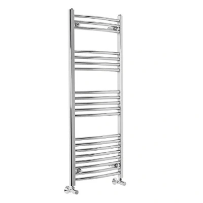 Image of Warmehaus Contemporary Curved Bathroom Heated Towel Rail Radiator Rad 1200 x 500 Chrome