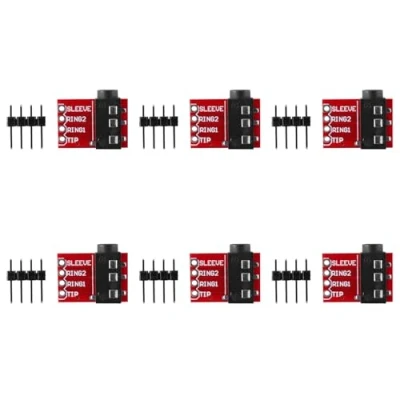 Image of Mauedest 6X TRRS 3.5mm Jack Breakout Board Headphone Video Audio MP3 Professional Connector Module