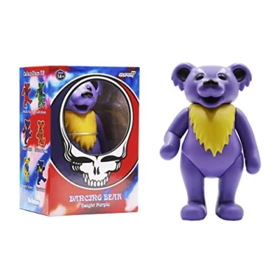 Image of Super7 Grateful Dead Dancing Bear 3.75&quot; Action Figure with Peg Stand Accessory Classic Music Collectibles and Retro Toys
