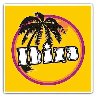 Image of Ibiza Colourful Vintage Retro Advertising Wall Tin Plaque Large Square 20x20cm Pub Shed Bar Man Cave Home Bedroom Office Kitchen Gift Metal Sign