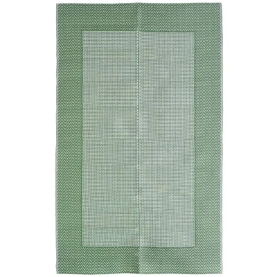 Image of vidaXL Outdoor Rug Green 140x200 cm Polypropylene Patio Carpet, Double Layer Jacquard Indoor/Outdoor Mat for Balcony, Terrace