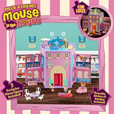 Image of BANDAI Millie &amp; Friends Mouse in The House Playset Gran Hotel Stilton Hamper CO07396