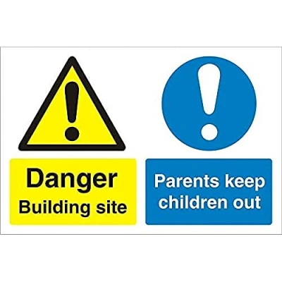 Image of Seco Danger Building Site, Parents Keep Children Out Sign, 400mm x 300mm 4mm Fluted Board