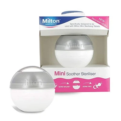Image of Milton Mini Portable Soother Pacifier Dummy Steriliser (Silver + 50Tablets)