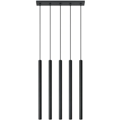 Image of Pastelo 5 Light Staight Bar Drop Pendant Black, G9