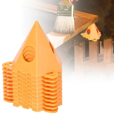 Image of 10 Pcs Painters Pyramid Stands Perforated Woodwork Paint Triangular Plastic Foot Stand Woodworking Fixed Tripod Cabinet Door Risers for Canvas Pouring