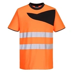 Image of PW2 Hi Vis Polo Shirt Short Sleeve (Orange &amp; Black) 4XL