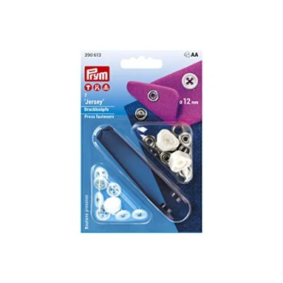 Image of Prym Non Sew Press Fasteners, Brass, White, Black, 15 mm