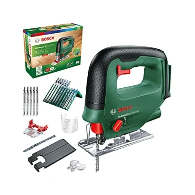 Image of Bosch Home and Garden Cordless Jigsaw UniversalSaw 18V 100 (Without Battery, 18 Volt System, 15 pcs Blade Set Included, in Carton Packaging) Amazon Edition 0603011101
