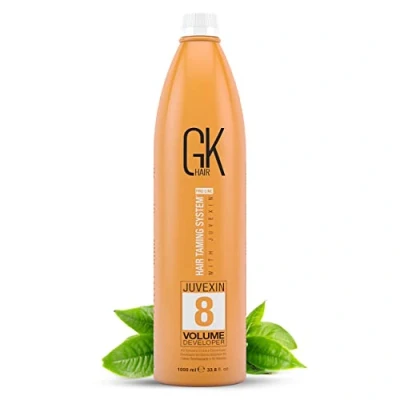Image of Global Keratin GK Hair Professional Creme 8 Volume Developer 1000ml for Coloring Bleach High Performance Long Lasting Semi Permanent Color Toner Dye