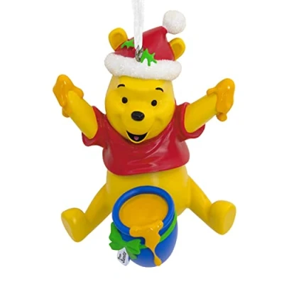 Image of Hallmark Disney Santa Winnie The Pooh with Honey Pot Christmas Ornament