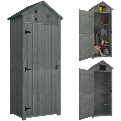 Image of Outsunny Garden Storage Shed 3 Shelves Tool House w/Asphalt Roof 77 X 54 179 cm845 209V01