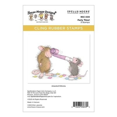 Image of Spellbinders Party Time! Cling Rubber Stamps from The House Mouse Everyday Collection