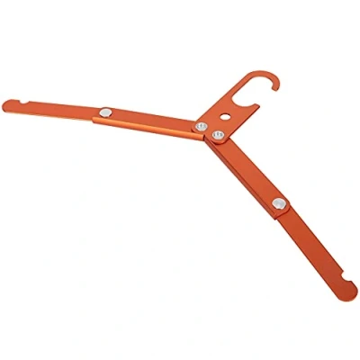 Image of Travel Hanger Portable Folding Aluminum Alloy Clothes Hangers Racks for Outdoor Camping (Orange)