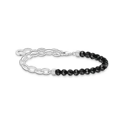 Image of THOMAS SABO bracelet with blue beads 925 sterling silver A2098 404 17 L19