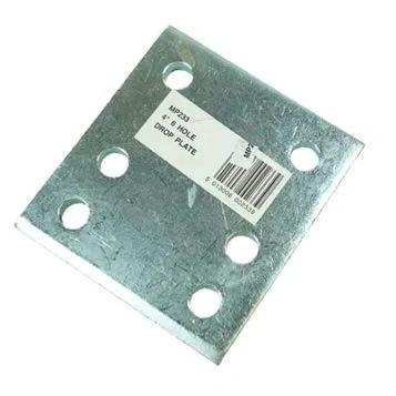 Image of Heavy Duty 4&quot; Drop Plate, 6 hole, Hitch height, Tow Bar, Silver, 102mm, 4 Maypole