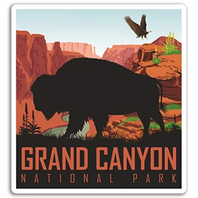Image of 2 x 10cm Grand Canyon Vinyl Stickers Arizona USA Sticker Laptop Luggage #17078 (10cm Wide)