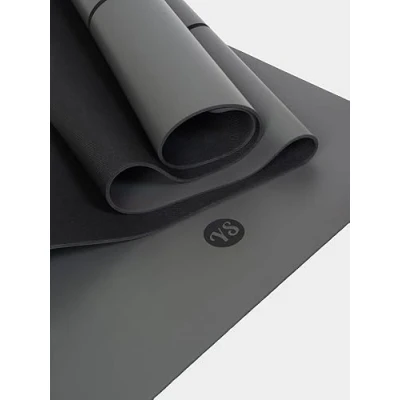 Image of Yoga Studio The Grip Alignment Mat Charcoal, 68cm x 183cm with Non Slip Base, Moisture Absorbing 4mm Thick Latex Free Roll