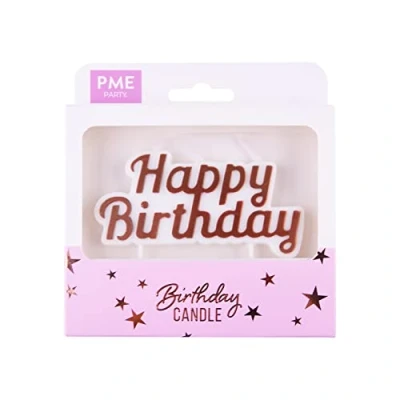 Image of PME Happy Birthday Candle Rose Gold