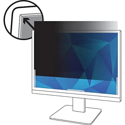 Image of 3M privacy Filter for 19 inch widescreen LCD monitor. Black anti glare screen. Protect data from visual hacking.
