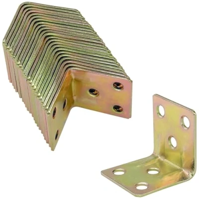 Image of 24 PCS L Shaped Brackets,Furniture Cabinet Hardware Corner Braces,Zinc Plated Angle Brackets