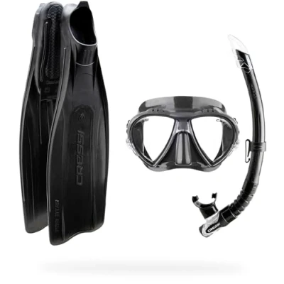 Image of Cressi Pro Star Bag Snorkelling Set Black, Size 39/Size 40