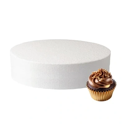 Image of Culpitt 12&quot; x 4&quot; Round Cake Dummy, Straight Edge Form, Practice Decorating or Use for Creating Long Lasting Displays, Smooth Polystyrene