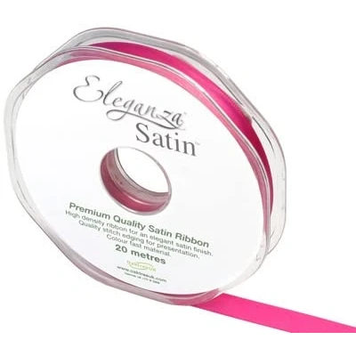 Image of ELEGANZA Double Faced Satin 10mm x 20m Fuchsia No.28
