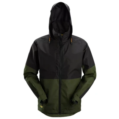 Image of Snickers AllroundWork Waterproof Shell Jacket Khaki Green/Black M